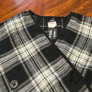 Steve Madden Reversible plaid poncho